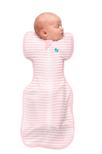 Image of Love to Dream Swaddle Up, Stripe Pink, Newborn, 5-8.5 Lbs., Dramatically Better Sleep, Allow Baby to Sleep in Their Preferred Arms Up Position for Self-Soothing, Secure Fit Calms Startle Reflex