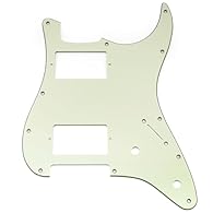 Fits Fender or Squier humbuckers HH Strat style electric guitar. If you use it for other Strat style guitar, you may need a modification for line up 11 mounting screw holes and HH pickup routine for most covered humbuckers, with 2 pot holes Plastic m...