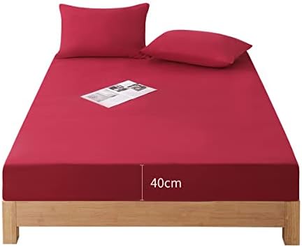 Amazon Brand - Umi Beige Super King Fitted Sheet, 40cm Extra Deep Beige Fitted Sheet Super King Size, Soft Fitted Sheet Super King Bed, 180x200cm