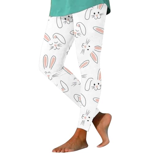 Easter Day Graphic Leggings High Waisted Yoga Pants for Women Ladies Workout Running Sports Tummy Control Stretch Trousers