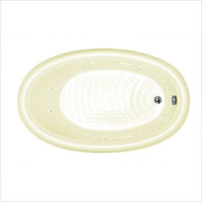 Martinique 42 x 70 x 23" Oval Whirlpool Jetted Bathtub Color/Trim / Tile Flange / Front Skirt / Drain: White / Brushed Nickel / Yes / Yes / Right