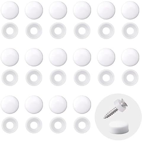 INCREWAY 100pcs Screw Covers, Plastic Screw Cap, Plastic Screw Cover, Plastic Dome Screw Cap (White) Cover