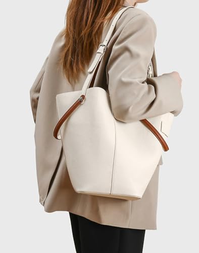 Trendy Bucket Handbag Purse for Women Large Faux Leather Shoulder Tote Bag Ladies Working Top Handle Satchels4