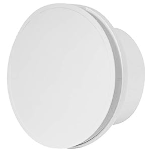 EUROPLAST Badkamerventilator met front, diameter 125 mm, stille ventilator met kogellagers (rond met vochtsensor), kunststof, wit