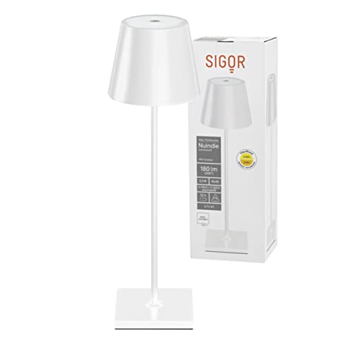 SIGOR Nuindie - Dimmbare LED Akku-Tischlampe Indoor & Outdoor, IP54...