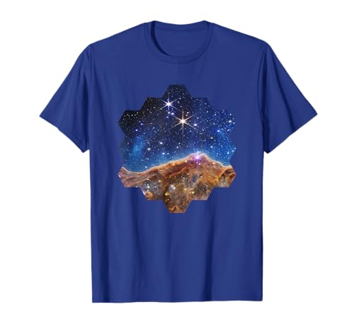 JWST Carina Nebula hexagonal shape of James Webb mirror T-Shirt
