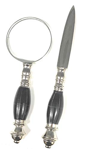 Madison Bay Co Magnifying Glass and Letter Opener Set, with Horn Handles
