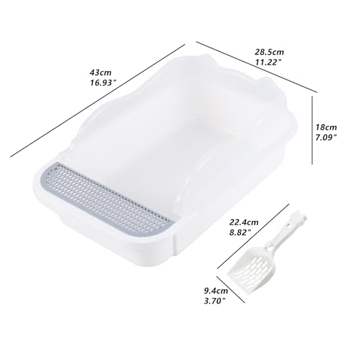 Caja de arena para gatos Mediana Morcte con pala blanca miniatura 2