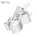 MECCANIXITY 200pcs Fuse Clips for 6x30mm Glass Tube Holder Clamps,Glass Ceramic Tube Holder Clamps,Brass Fuse Holder Clip,Fuse Holders Clips Silver