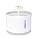Iseebiz ペット給水器 犬 猫自動給水器 水飲み器 2.4L大容量 水量目視可能 静音 LEDライト付き 活性炭フィルター BPAフリー 循環式 省エネ 安心 清潔 犬猫用水飲み器 お留守番対応 花びら 給水機 健康 衛生 動物用 蹴り飛ばされを防ぐ お手入れ簡単 日本語説明書付き ホワイト&黄色