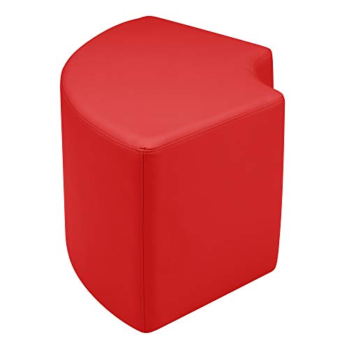 Image of Sprogs 18 inch H Structured Quarter Round Stool -Flexible Modular Collaborative Soft Seating for Office, Home, Lounge and School Classrooms with Durable Frame & Set of 2 inch Legs Add-on - Red