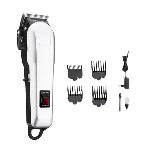 Image of Drumstone (𝗦𝗽𝗲𝗰𝗶𝗮𝗹 𝟭𝟬 𝗬𝗲𝗮𝗿𝘀 𝗪𝗮𝗿𝗿𝗮𝗻𝘁𝘆) Professional Hair Trimmer - 2000mAh Battery, 200 Min Runtime, LED Display, 4 Length Settings - Corded & Cordless Use, Sharp Blades for Beard & Hair Grooming