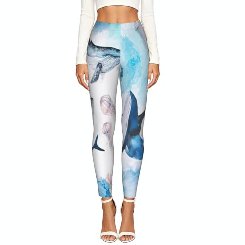 Leggings de ballena marina EnkzpoHen con diseño elástico de longitud completa 2