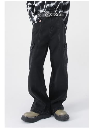 Men's Denim Jeans High Street Wide Leg Workwear Straight Leg Loose Slim Retro Casual Pants for Men4