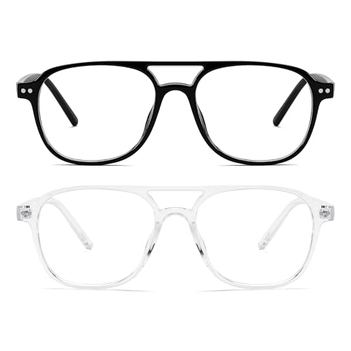 Image of FEISEDY Blue Light Blocking Glasses Women Men Square Computer Lightweight Pilot Glasses Anti Eyestrain & UV Glare B0141