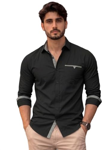 Image of Amazon Brand - INKAST Cotton Shirt for Men | Regular Fit Full Sleeve Casual Shirt | Stylish Formal Office Wear Shirts for Men | Soft Comfortable Breathable Cotton Fabric | Fashionable Office Wear