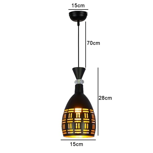 Image of GreyWings Contemporary Dome Hanging Pendant Light for Ceiling, Black Aluminium, Antique Style, E-27 Holder (Bulb is not Included) Pack of 1