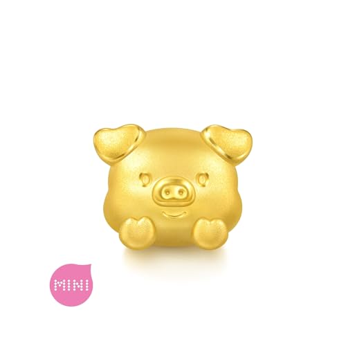 CHOW SANG SANG 999 Gold Cute Adorable Mini Chinese Zodiac Pig Charm Bracelet for Women & Men 17cm 95970C2