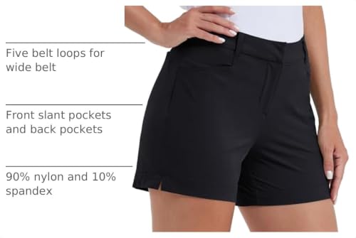 Willit Women's 4.5" Golf Shorts Hiking Athletic Shorts with Pockets Quick Dry Water Resistant Black Size 6 by Willit - Used condition - Image 3
