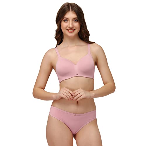 Image of SOIE Women's Full coverage, Padded, Non-wired Seamless Bra with Medium coverage brief