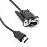 HDMI to VGA Cable 4.9ft/1.5m HDMI to VGA Video Converter Adapter 1080P Male to Male Compatible for Computer, Desktop, Laptop, PC, Monitor, Projector, HDTV