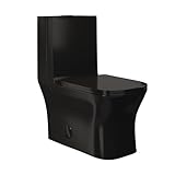 Concorde One Piece Square Toilet Dual Flush in Glossy Black 1.1/1.6 gpf