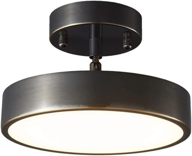Hertl Luxury Farmhouse Bar LED Flush Mount Ceiling Light Mini Close to Ceiling Light Brass Finish Mid Century Ceiling Light Small Semi-Flush Mount Ceiling Lamps for Kitchen Bedroom Hallway(Color:Dark