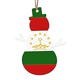 Flagge von Tadschikistan, 6 Stück, Weihnachtsbaum-Dekoration, Holzenglocke, Baum, Schneemann, Formen für Weihnachtsaufstellung