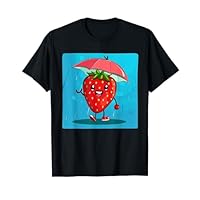 Charming Strawberry with Umbrella for Fruits Lovers T-Shirt