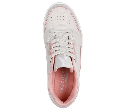 Skechers Skechers Women's UNO Court, Natural Leather Coral Duraleather Trim, 7 UK