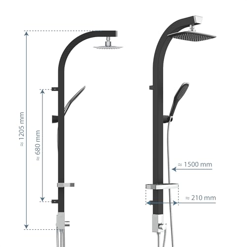 Douche à effet pluie Schütte avec barre de douche et tablette - 6