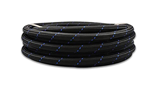 Vibrant Performance 11980B Nylon Braided Flex Hose (20ft Roll of Black Blue ; AN Size: -10; Hose ID: 0.56;)