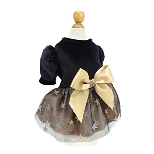 Fitwarm Fancy Dog Tulle Dress, Dog Winter Clothes For Small Dogs Girl, Cat Apparel, Lightweight Velvet, Black, Xs #TOP3