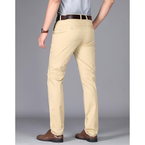 Men Slim Fit Straight Casual Pant Fashion Classic Business Suit Pants Thin Cotton Comfy Outdoor Trousers3