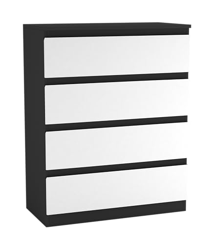 URBNLIVING Skagen Commode en bois à 4 ou 5 tiroirs sans poignée pour chambre à coucher...