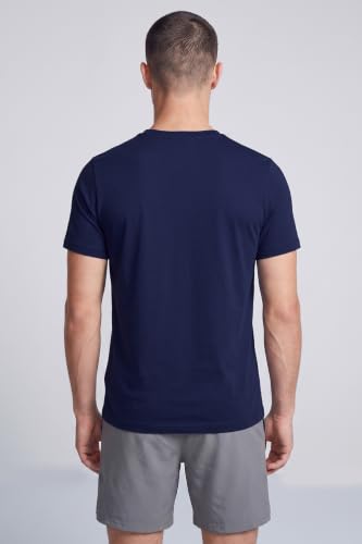 Image of Reebok Men's 100% Cotton Casual T-Shirt - Pure Cotton Soft Breathable Regular Fit Half Sleeve Tee for Men | Round Neck Tshirt for Men Cotton Tshirt