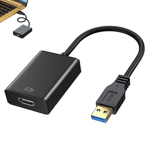Adaptateur USB Vers HDM1, Cable Hdmi Audio Video HD 1080P Pour Ordinateur De Bureau PC TV, Adaptateur USB 3.0/2.0 HDM1 Vidéo Audio Multi Moniteur...