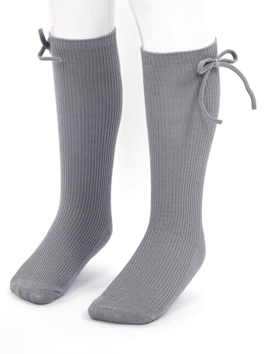 Sywiyi Baby Girls' Knee-High Socks Toddler/Big Girls Bowknot Long Socks Kids Cable Knit Seamless Stockings3