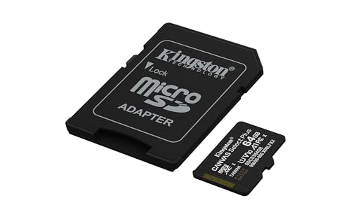 Kingston Canvas Select Plus Carte mémoire microSD 64GB microSDXC Gen3 100MB/s A1 Adaptateur SD Inclus - SDCS3/64GB