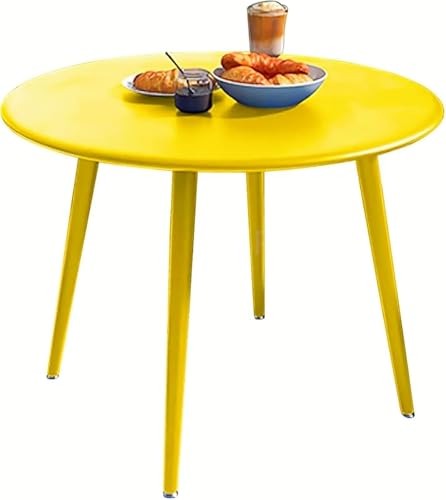 ZanPol テーブルガーデンテーブル アイアン製 ラウン 北欧風 おしゃれ 高さ72cm 屋外 バルコニー カフェ ダイニング 業務用 家庭用 レジャー 金属製 耐候性 コンパクト モダン リビング ソファー 一人暮らし ちゃぶ台 (60*72CM,イエ