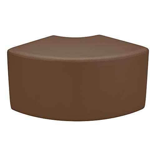 Image of Sprogs 18 inch H Structured Quarter Round Stool -Flexible Modular Collaborative Soft Seating for Office, Home, Lounge and School Classrooms with Durable Frame & Set of 2 inch Casters Add-on -Chocolate