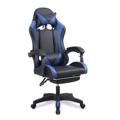 Image of Heart Home Ergonomic Gaming Chairs for Home with Adjustable Headrest, Lumbar & Armrest Support | 135 Recliner Chair with Footrest | Heavy Duty Trading & Gamer Chair | 2023-6F-BLUE