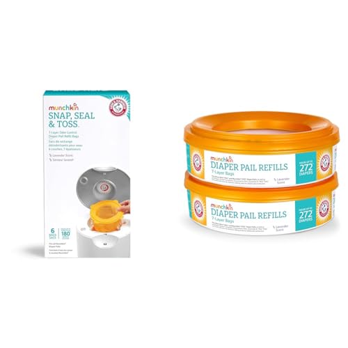 Image of Munchkin® Refill Set for STEP™ and PAIL™ Diaper Pails - Includes 6 Snap, Seal & Toss™ Refill Bags and 2 Refill Rings