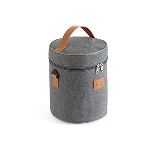 XINSHUN Adult Lunch Bag Tote,Reusable Tote Insulated Lunch Bags,Neutral Thermal Cooler Bag Ideal for Work, Picnic -Cylinder(Grey)
