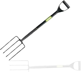 KUSH 4 Tines Garden Fork Heavy Duty Carbon Steel Digging Fork Ergonomic Design Gardening Fork, Plastic D Handle ( 102 X 21 X 14cm)