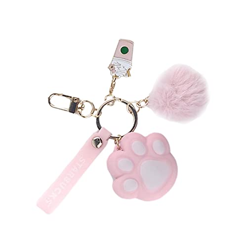 Renoble Porte-clés Porte-clés Anneau Mignon Patte De Chat Cloche Porte-clés Sac À Main Décoration Clé De Voiture Peandant Porte-clés Homard Clé Boucle pour Femmes ou Filles Cover