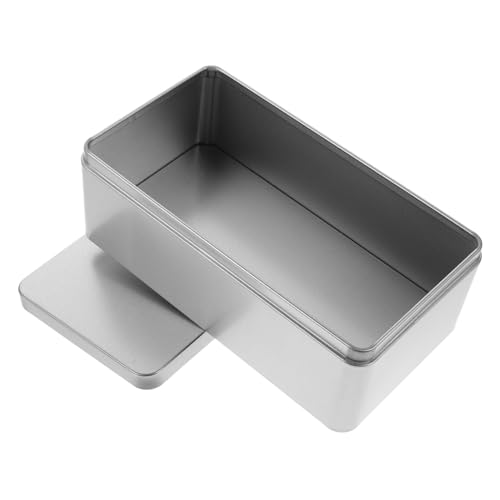 Holibanna Caja De Hojalata Pequeño Té Estaño Tapa Lata De Galletas Latas Envase Contenedor De Dulces Lata De Almacenamiento De Metal Lata Pequeña De Metal Bañador Plata Hierro Mate 22 Hilos.