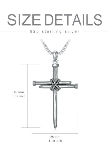 Cross Necklace 925 Sterling Silver Cross Pendant Fathers Day Birthday Gifts for Men Gifts for Father Gifts for Dad4