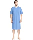 Utopia Care Hospital Gown for Men Back-Tie Closure Soft Patient Gown, Ciel Blue, Medium-Large