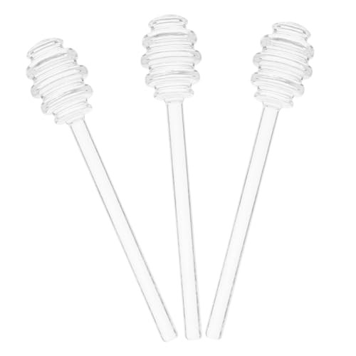 Cabilock 3Pcs Honey Stirring Rods Glass Honey Wands for Efficient Mixing of Honey Jam and Syrups Food Grade for Home Use and Gifting